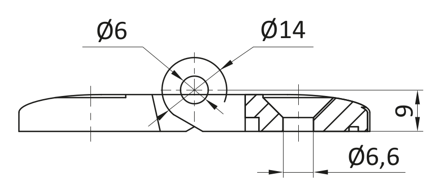 Zawias plastikowy PA 45x45 [10]